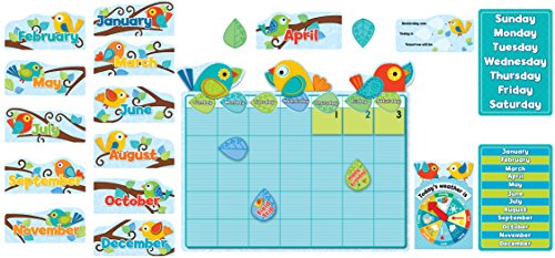 Carson-Dellosa Boho Birds Calendar Bulletin Board Set, for Use with Grades P - 3 (Ages 4-8), Set of 78