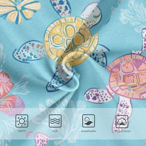 Wusikd Turtles Flowers Boys' Underwear Cotton Colorful Sea Boys Briefs Soft Toddler Underwear 2T3