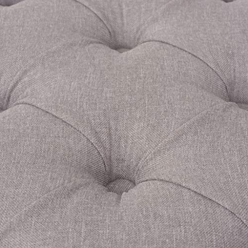 Panchina Imbottita VidaXL In Legno Massello E Lino - Grigio Scuro Per Ingresso E Interni - Foto 4