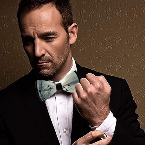 Printed Adjustable Length Bow Tie, Men’s Pre-tied Comfortable for Work and Party 6