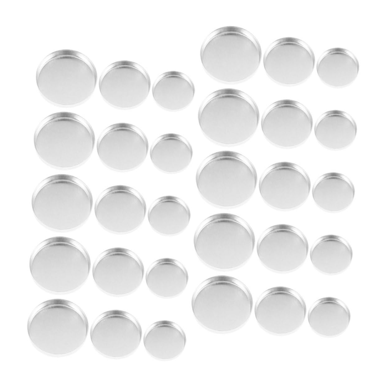 Baluue Diy Eyeshadow Pans 30pcs Round Empty Makeup Pans Stackable for Blush Highlighter Lipstick