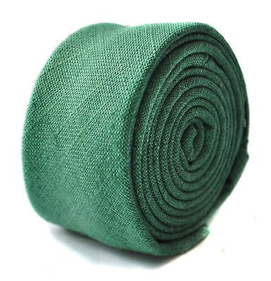 Frederick Thomas dark green linen textured tie