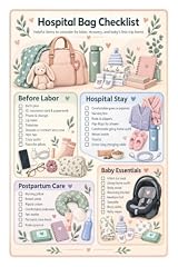 MIXIUJIEN Hospital Bag Checklist Poster