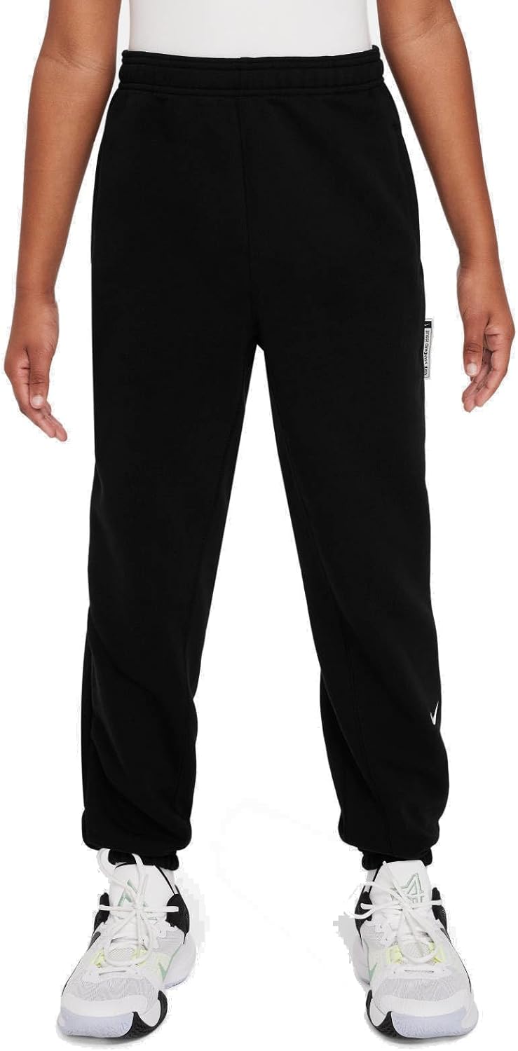 Nike Standard Issue Big Kids' Dri-FIT Fleece Pants (FZ5027-010, Black/Pale Ivory) Size Small