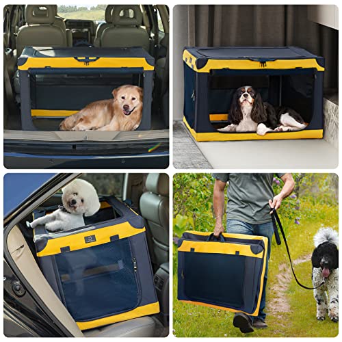 A4Pet Portable Soft Sided Dog Crate, 30 Inch Foldable Dog Crate Travel Dog Kennel For Medium Dogs Indoor & Outdoor With Strong Steel Frame & Washable Fabric Cover #TOP5