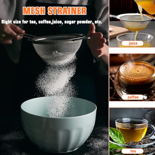 Biscuit Cutter Set,9PCS Stainless Steel Pastry Blender Set with Pastry Cutter,5PCS Biscuit Cutter,Dough Cutter,Baking Mat and Fine Mesh Strainer for Cooking Cookies and Donuts