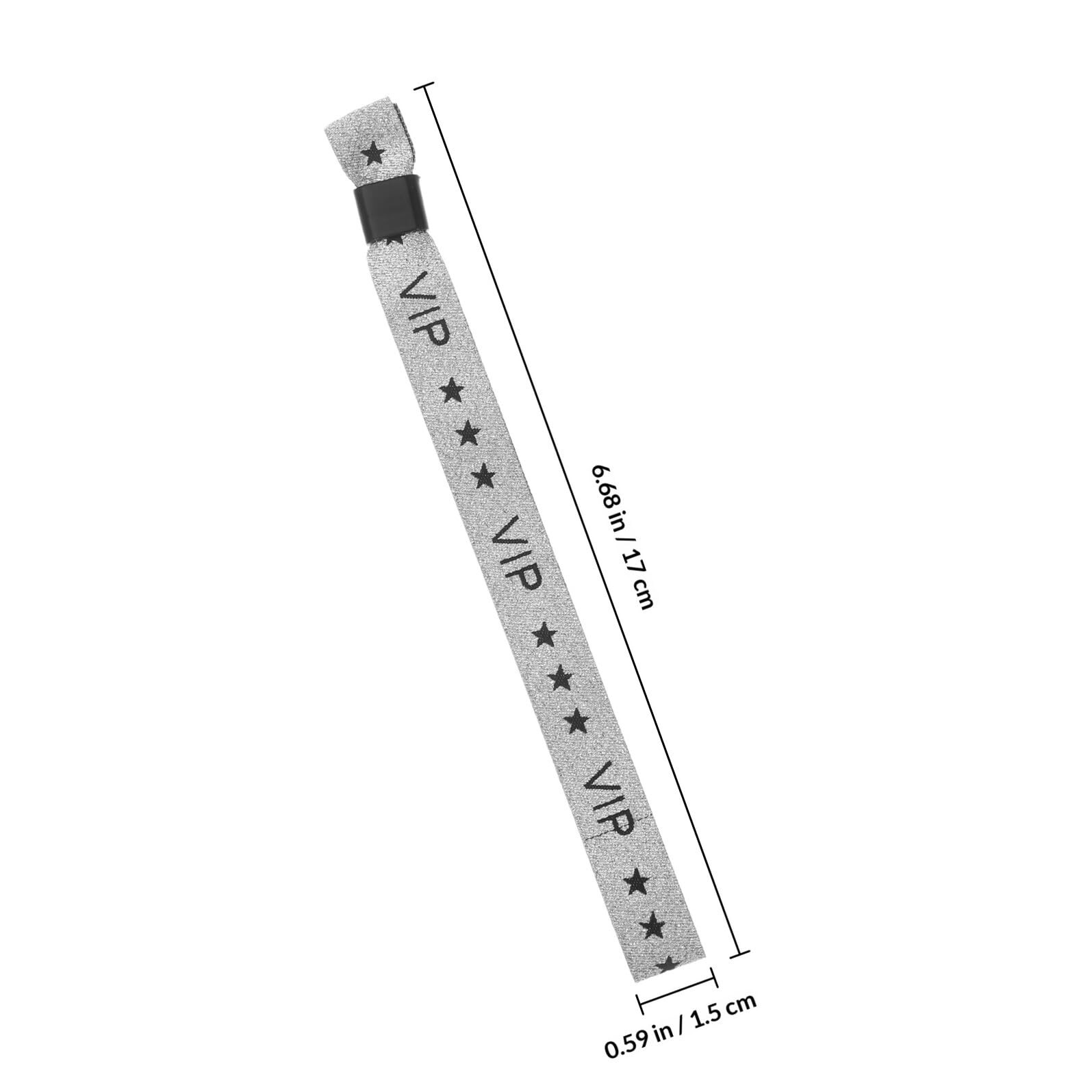Bracelets d'Identification Vip en Tissu Argenté, 100 Pièces, Légers et Confortables pour Festivals et Soirées à Thème Musical
