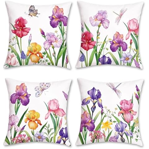 Bonhause Floral Cushion Covers Set of 4 Cover