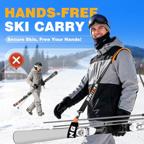 image for Mellbree Ski Strap, Skis and Poles Carrier for Easy Transportation of 