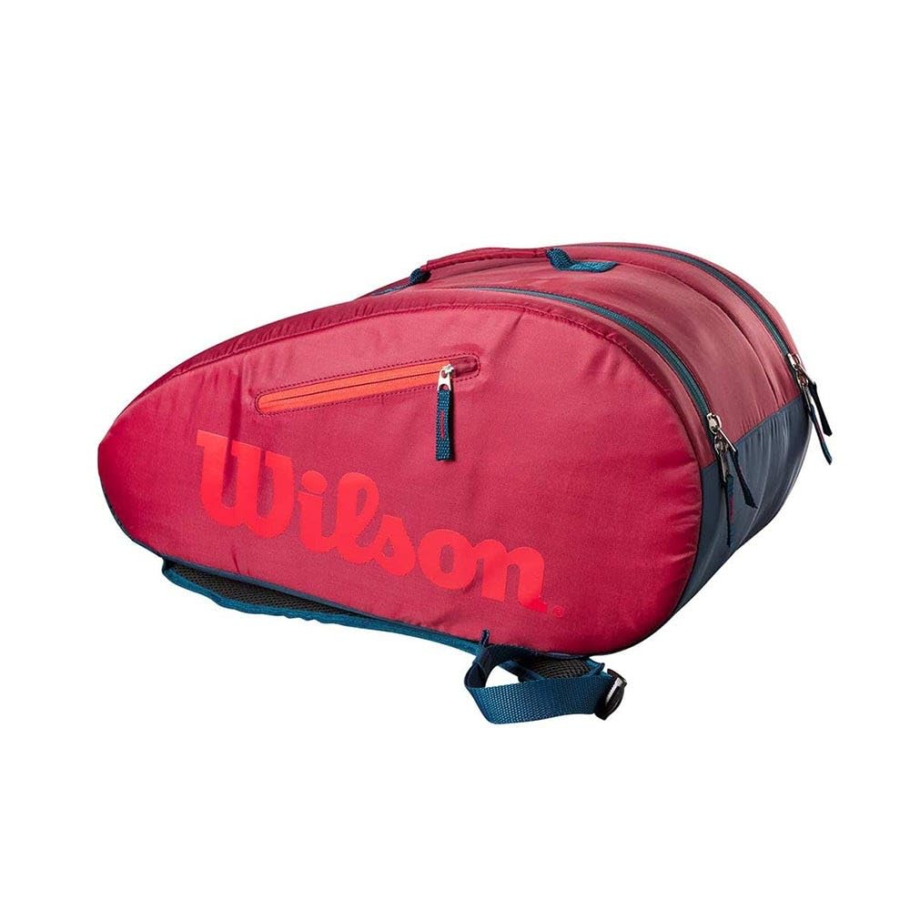 Wilson Padel Bag for Children and Young People, Junior Padel Bag, for up to 3 Rackets, Red (Infrared)