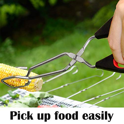 POLARHAWK Scissor Cooking Tongs,Stainless Steel Kitchen Tongs with Comfortable Red Handle for Cooking Barbecue, BBQ, Grilling, Frying,3 Pack- 9 Inch & 11 Inch & 13 Inch