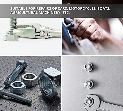 DOJA Barcelona | Muttern | 50 Sechskantmuttern M10 | 8 x 17 mm | Stahl Verzinkt | Muttern für Bolzen, Gewindemuttern, Kupplungen, Verstell- und Befestigungselemente im Innen- und Außenbereich...
