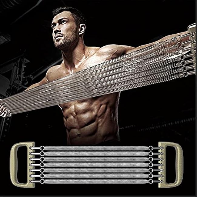Chest Expander | Arm Training, 7 Tubes Ajustable Arm Strength Trainer, Detachable Exercise Resistance Bands for Home Fitness Muscle Training Body Building