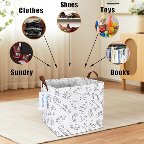 Image of Square Storage Baskets Children Shelves Gift Toy Organizer Room Vehicle | Laundry Hamper Collapse Canvas with Handles for Organizing Home Kitchen Children Toys Office Closet Shelf