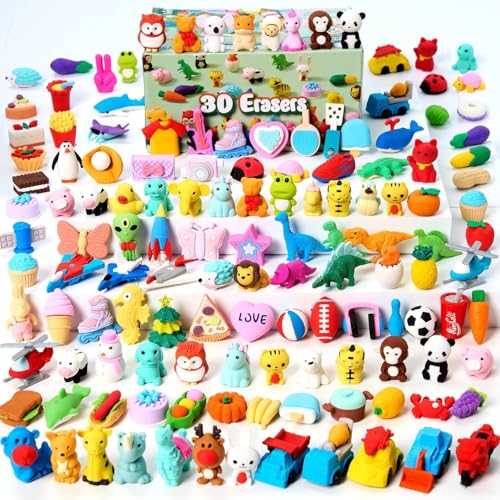 Image of SUPER TOY 10PC Assorted Erasers for Kids Different Shapes 3D Erasers Return Gift Classroom School Prize Rewards Rubber for Boys & Girls Stationery Supplies Party Favors