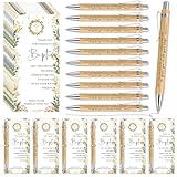 Skyygemm 25 Sets Baptism Favors for Guests 25 Baptism Quote Bamboo Pens 25 Cross Baptism Thank You Cards Baptism Souvenir for Guests First Communion Party Favors Christian Gift