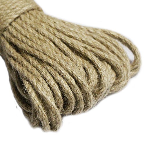 EDGEAM 4mm Natural Cuerda Yute para La Pendiente Eco Botella, Decoración, Manualidades Bricolaje, Jardinería (20 Metros) Cover