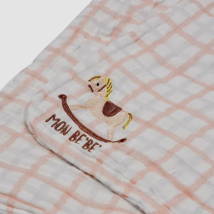 Luxury Layered Baby Blanket – Soft, Breathable, and Elegantly Designed (Pink)