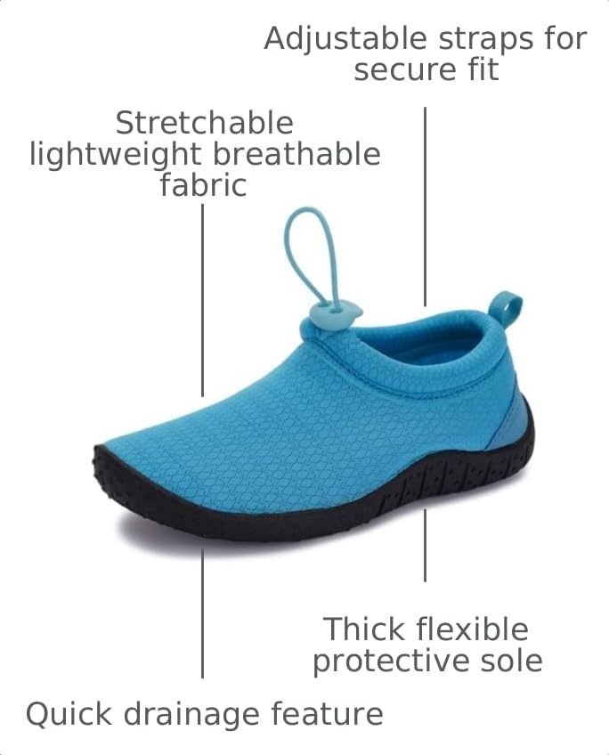 Image of WHITIN Little /Big Kids Amphibious Water Shoes | Boys /Girls Aqua Socks Z1K01 | Slip-On Design for Independent On /Off, Drawstring Keeps Sand & Pebbles Out, Foldable & Lighweight, Camping & Beach Essentials
