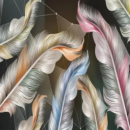 Papier peint 3D salon pour masquer un mur vide derrière le canapé - 4
