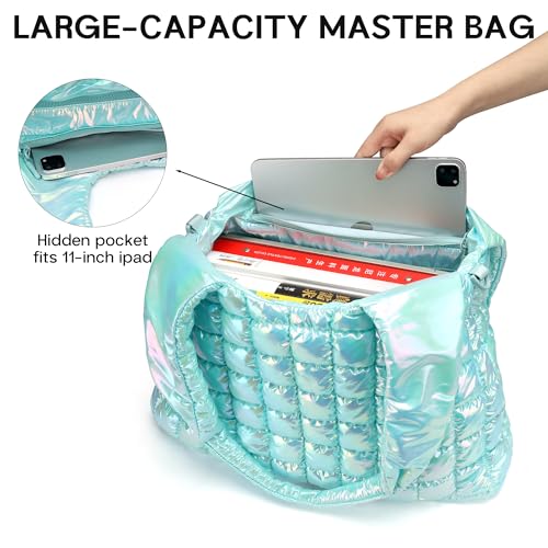Puffer Travel bag-Gym bag+Tote Bag-Ice Blue3