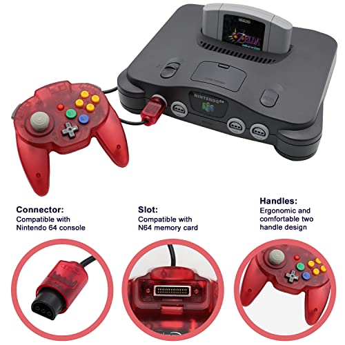 Intec Gaming Warrior 64 Wired Controller for Original Nintendo 64 N64 Console (Red)