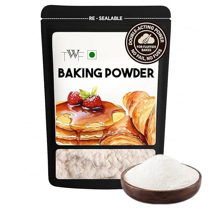 Image of TWF Cake Flour T45 (1kg) & Baking Powder (200g) Combo Pack | Premium Unbleached Flour & Aluminium-Free Double-Acting Leavening Agent | Perfect for Light, Fluffy Cakes, Muffins, Breads, Pastries & Indian Snacks.