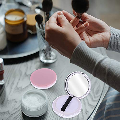 Beaupretty 2 peças 5 g Caixa de pó solta portátil com amostra de pó cosmético para rosto com puff co