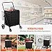 330LBS Capacity Folding Shopping Cart - Jumbo Dual Basket Grocery Cart with Removable Waterproof Liner, 360° Swivel Wheels, Dense Metal Mesh Base, Heavy Duty Utility Cart for Shopping