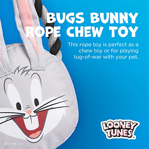 Looney Tunes For Pets Bugs Bunny Rope Head Stuffed Dog Toy For All Dogs | Grey And White Bugs Bunny Plush Fabric Toy For Dogs | Cute Rope Canvas Dog Toy #TOP2