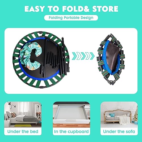 Trampoline enfant Ø92cm pliable avec poignée réglable pour intérieur