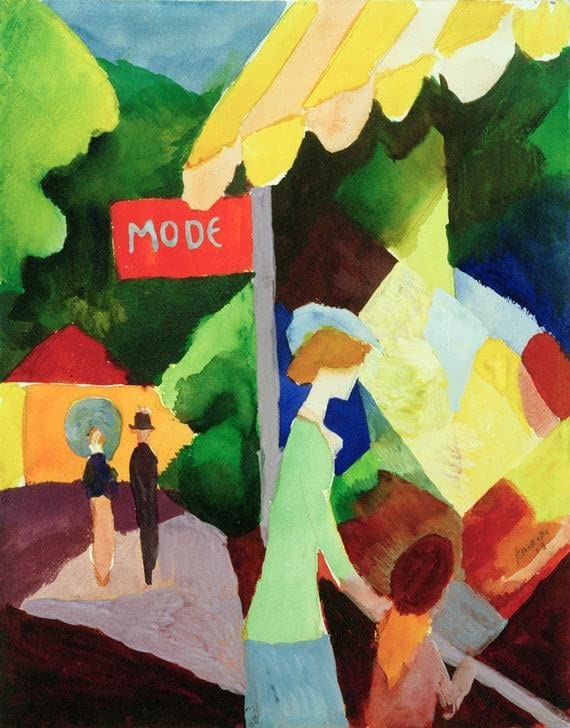 Image sur toile Nordique Peinture August Macke Vitrine de mode 60x90cm Deco Chambre