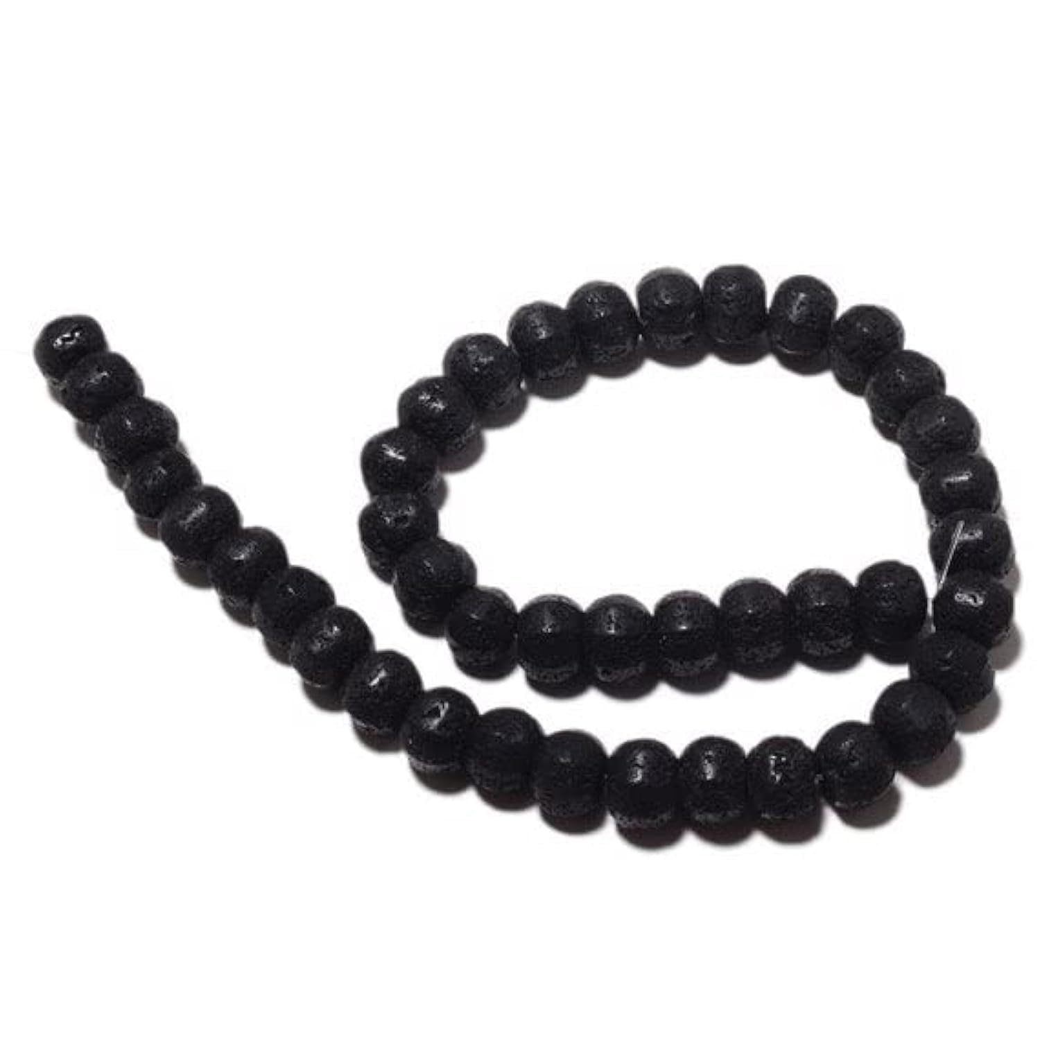 Perles de lave 12mm rondelles facettées pierre volcanique noire pour création bijoux DIY
