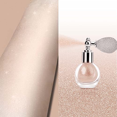 Sumeitang Liquid Illuminator + Glitter Spray, Shimmer Luminizer Face Body Glow Illuminator. Collocation Highlighter Powder High Gloss Glitter Spray For Face Body Lasting Sparkle Makeup(Metallic Gold) #TOP4