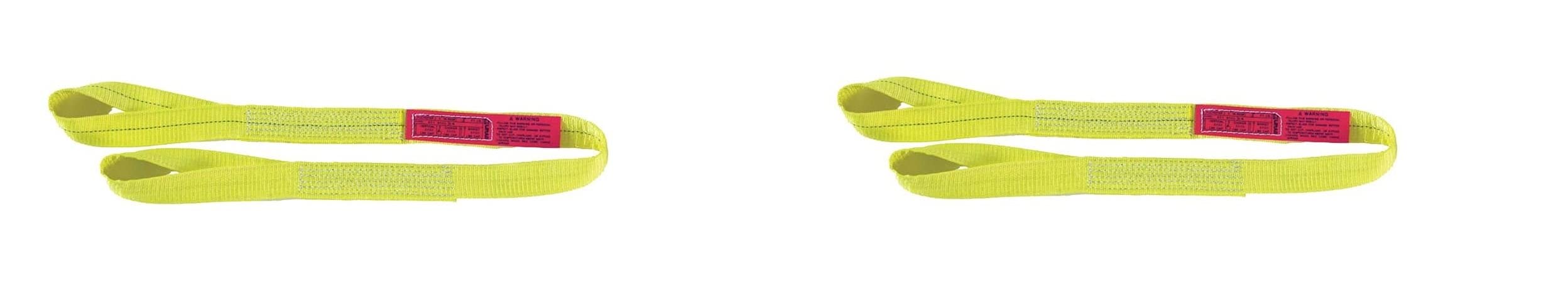 Liftall EE2601DTX2 Polyester Web Sling, 2-ply, Eye and Eye, Twisted Eye, 1