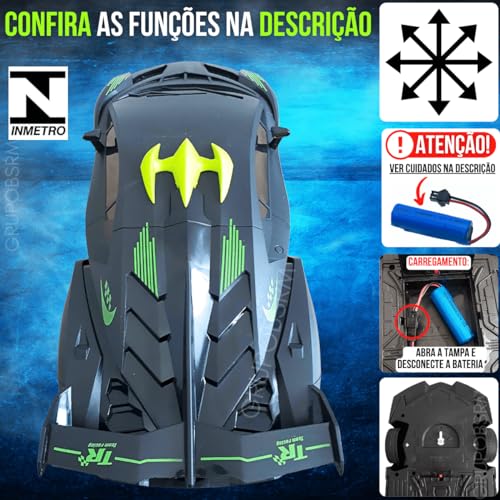 Carrinho de controle remoto tamanho grande bateria recarregavel 7 Funções brinquedo menino 3 anos pr