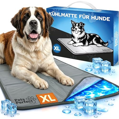 Pets Perfect Kühlmatte für Hunde selbstkühlend - Hunde Kühlmatte mit 100% ungiftigem ThermoSchutz Gel...