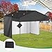 Iceberg Elf Outdoor Dog Kennel Cover Half Coverage for 10' Dx10' W 600D Heavy Duty Waterproof Kennel Covers for Dog Cages(Cover Only) Black