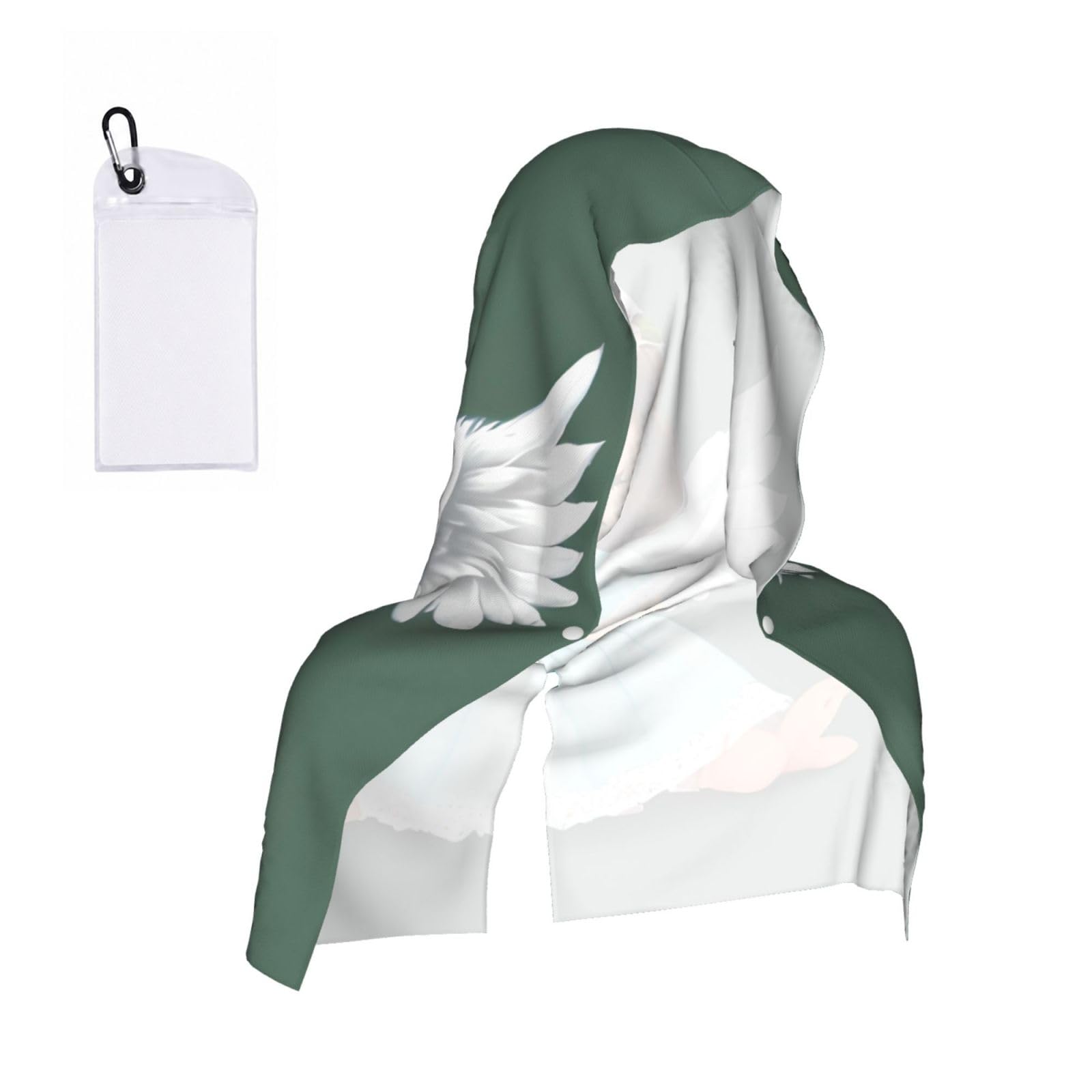 CNTDBU Cute little angel Cooling Towel Hooded-Instant Chill Neck Cover for Sports, UV Cooling Rag for Running Gym