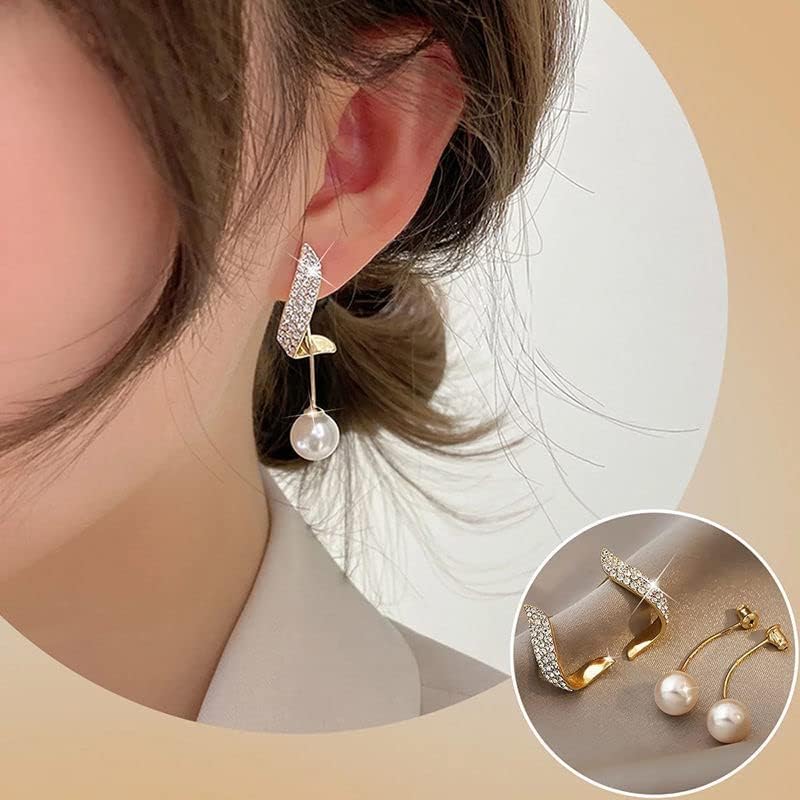 Miniatura 5 de XUDEJUN Pendientes de perlas para mujer, Plata, Perla