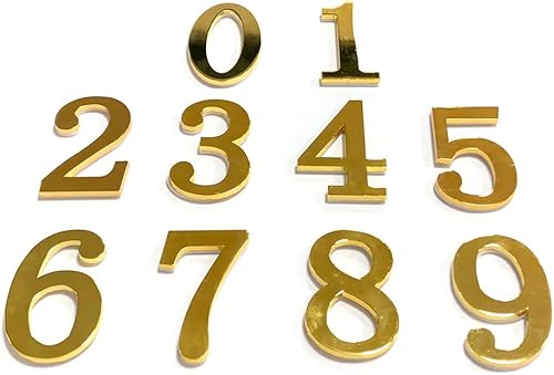 Números de buzón de metal de 3 pulgadas, números de casa de aleación de zinc maciza para exteriores, números de dirección 3D autoadhesivos para