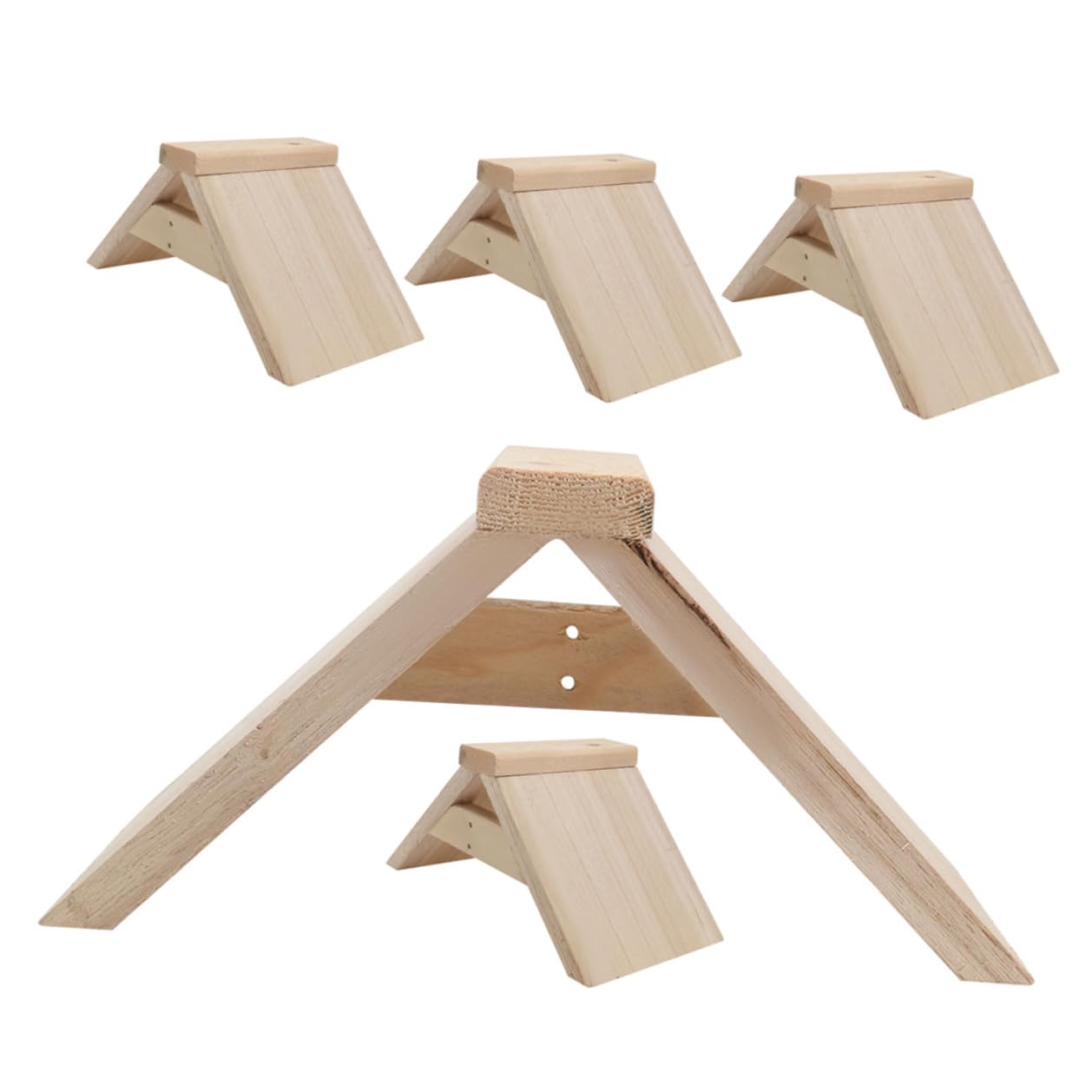 ifundom Soporte De Madera para Aves Multifuncional, Percha Natural De 5 Piezas, Soporte Seguro para Loros y Aves Pequeñas, Adecuado para Suministros De Mascotas y Gallineros