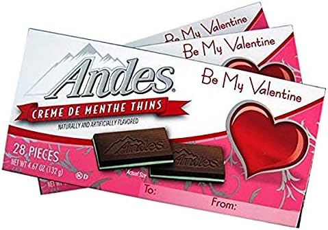 Valentine's Day Andes Creme De Menthe Mints, Pack of 3, 4.67 oz