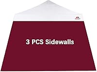 Vista 13 de SCOCANOPY SideWall para marco de toldo de pierna inclinada de 10 x 10 pies, paquete de 3 unidades solo SunWall (blanco)