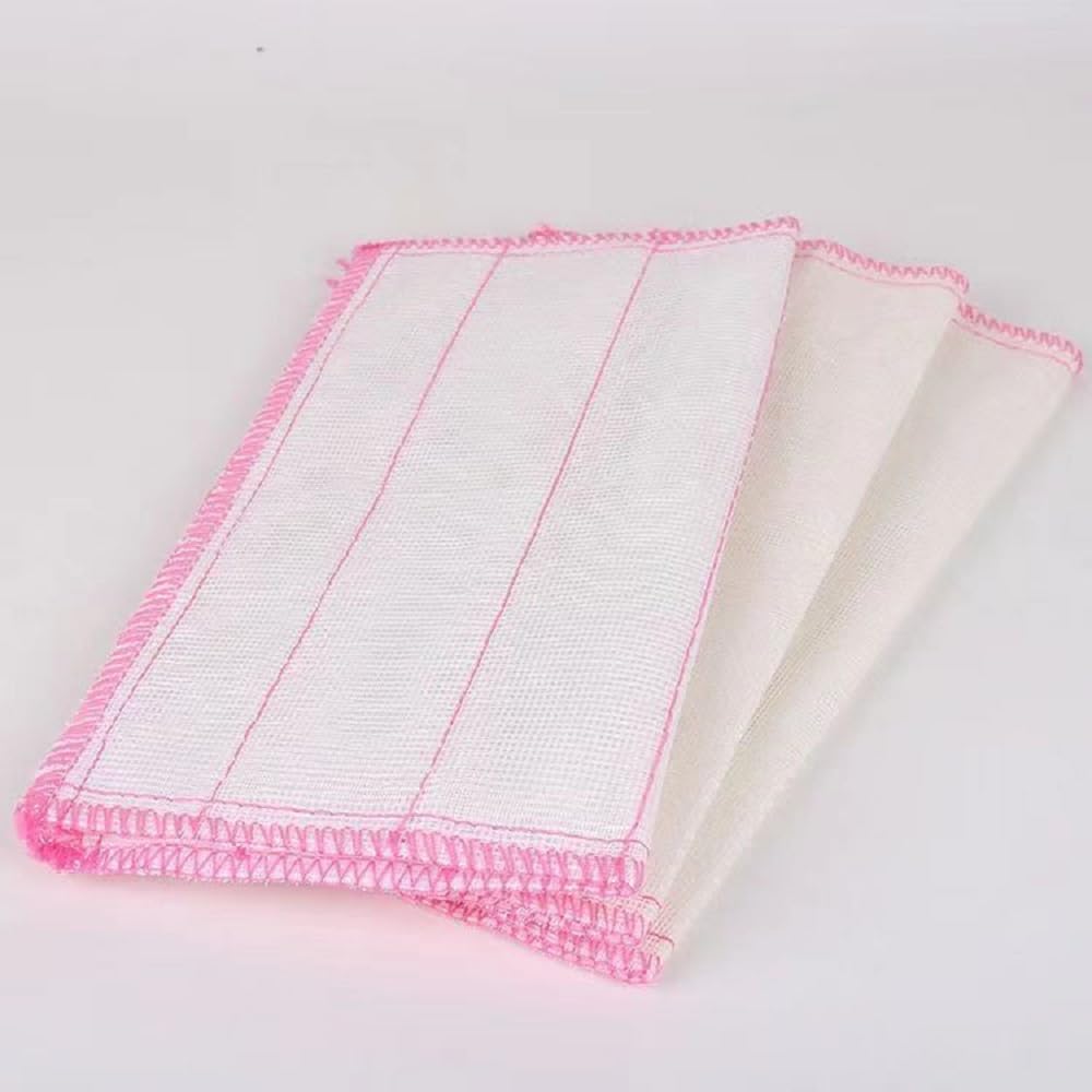 BenQuand3 Pcs Naturally Wood Fiber Cleaning Cloth/Microfiber Cleaning Rag/8 Layers High-Density Super Absorbing Dish Cloths/Reusable Universal Kitchen Towel (3, 25 * 25)