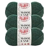 (3 Pack) Lion Brand Yarn Wool-Ease Yarn, Forest Green Heather