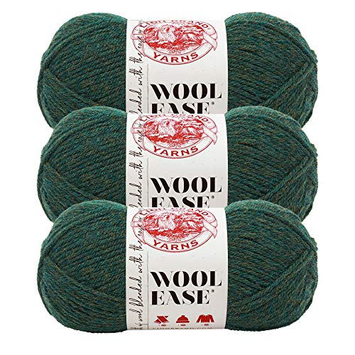 Image of (3 Pack) Lion Brand Yarn Wool-Ease Yarn, Forest Green Heather