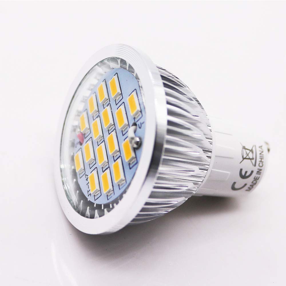 Xindaxin - Juego de 20 bombillas reflectoras led (GU10, sustituye a bombillas incandescentes de 50 W, 5,5 W, 500 lúmenes, luz blanca cálida, 3000 K, ángulo de haz de 120°)