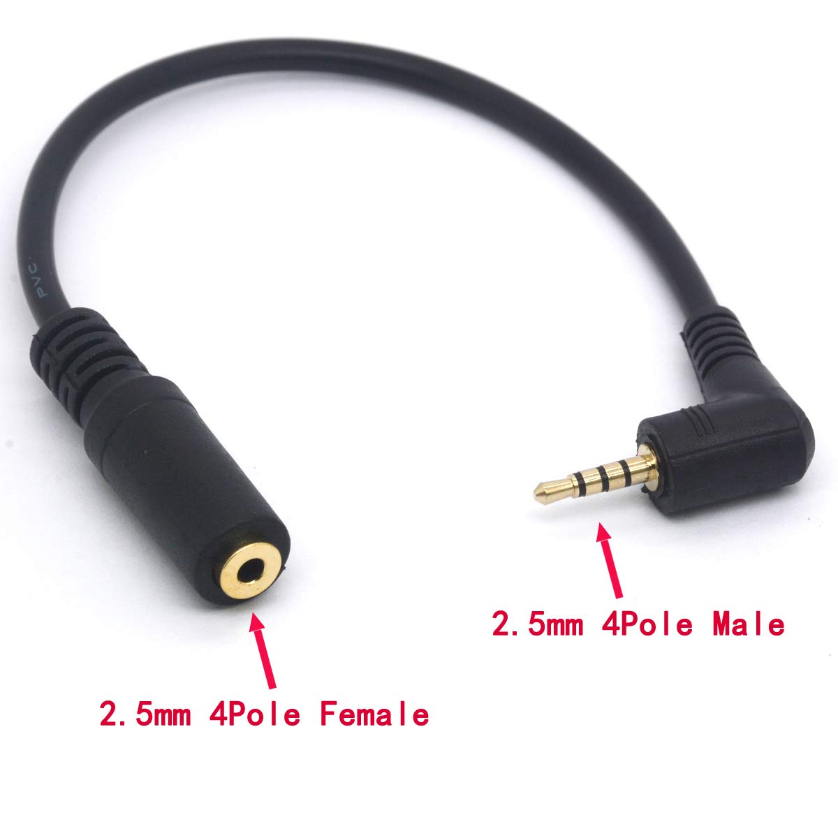 D&K Exclusives 3.5mm Male To 2.5mm Female Audio Adapter – 4-Pole Short Cable