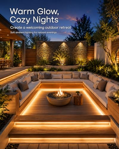Image of Rope Lights for Outside, 49.2FT Dimmable LED Strip Lights Outdoor Waterproof IP65, 1800 LEDs 24V Low Voltage Warm White 3000K Neon Light Strip with Stepless Dimmer Power Supply Kits